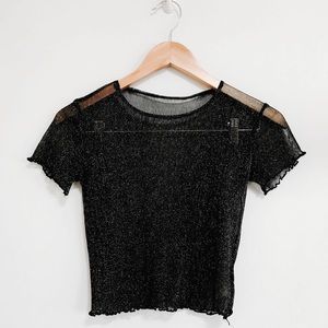 Brandy Melville Mesh Sparkle Top